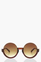Boohoo Brown Cut Out Sunglasses