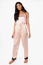 Boohoo Naomi Eyelash Lace Hem Jumpsuit