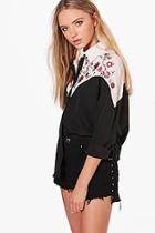 Boohoo Sofia Boutique Embroidered Shirt