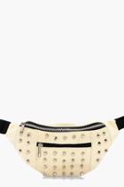 Boohoo Lily Large Stud Bumbag Cream