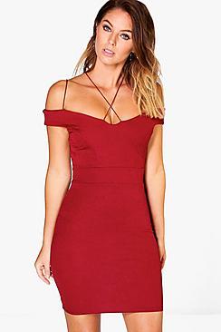 Boohoo Emrata Caged Off Shoulder Bodycon Dress