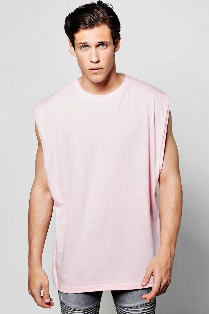 Boohoo Oversized Tank T Shirt Pink