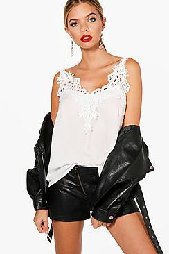 Boohoo Crochet Trim Cami