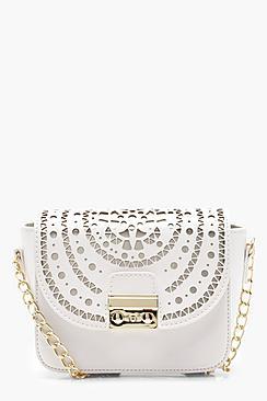 Boohoo Kirsten Lazer Cut Out Cross Body Bag