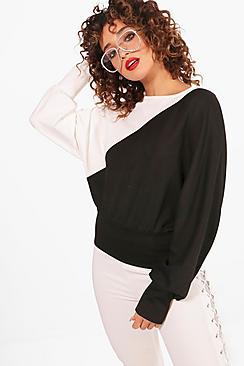 Boohoo Keira Spliced Contrast Sweat