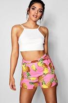 Boohoo Pineapple Print Shorts