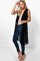 Boohoo Ella Sleeveless Chiffon Detail Duster