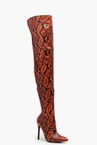 Boohoo Beatrice Stretch Snake Over The Knee Boot