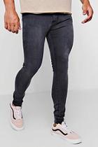 Boohoo Spray On Skinny Jeans In Charcoal