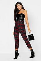 Boohoo Woven Tartan Check Peg Trouser