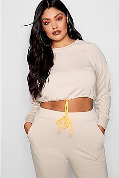 Boohoo Plus Neon Toggle Sweat Top