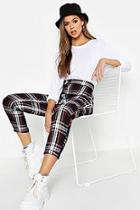 Boohoo Tartan Check Tapered Trousers
