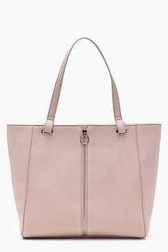 Boohoo Caroline Ring Pull Detail Tote