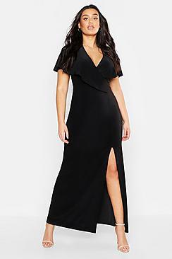 Boohoo Plus Wrap Front Maxi Dress