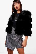 Boohoo Blake Boutique Panelled Faux Fur Coat