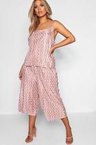 Boohoo Plus Metallic Polka Dot Culotte Trouser