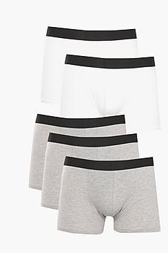 Boohoo 5 Pack Mixed Boxers Shorts
