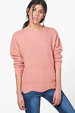 Boohoo Ruby Scallop Hem Crop Jumper