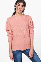 Boohoo Ruby Scallop Hem Crop Jumper