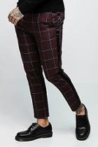 Boohoo Check Taped Smart Jogger Trouser