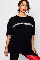 Boohoo Woman Slogan Oversized T-shirt