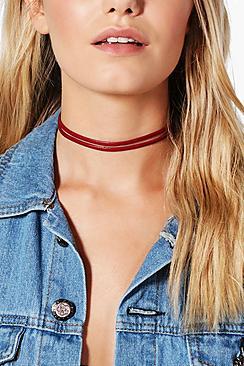 Boohoo Emma Double Line Pu Choker