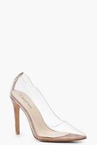 Boohoo Contrast Check Clear Pointed Heel Court Shoes