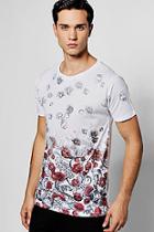 Boohoo Rose Spiral Faded Sublimation T Shirt