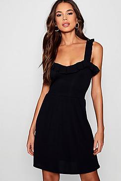 Boohoo Tall Ruffle Sleeve Mini Dress
