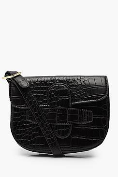 Boohoo Croc Tab Detail Belt Bag