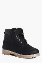 Boohoo Borg Lined Worker Boots