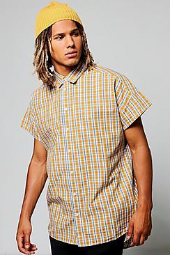 Boohoo Capped Sleeve Check Shirt