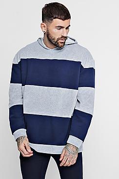 Boohoo Oversized Fabric Colour Block Hoodie