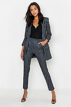 Boohoo Tall Stripe Woven Tailored Trousers