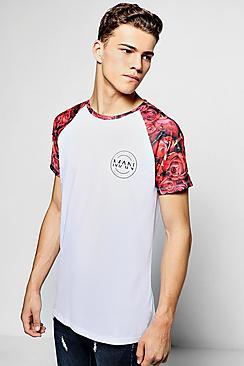 Boohoo Man Floral Raglan T-shirt