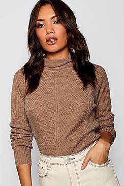 Boohoo Rib Knit Roll Neck Jumper