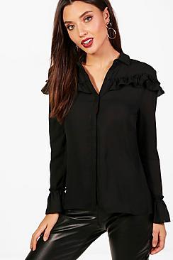 Boohoo Kaley Frill Detail Blouse