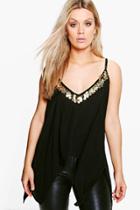 Boohoo Plus Melissa Coin Trim Cami Black