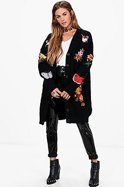 Boohoo Georgia Boutique Embroidered Cardigan
