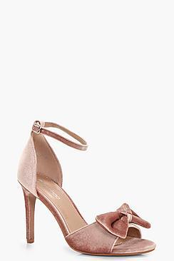 Boohoo Libby Bow Trim 2 Part Heels
