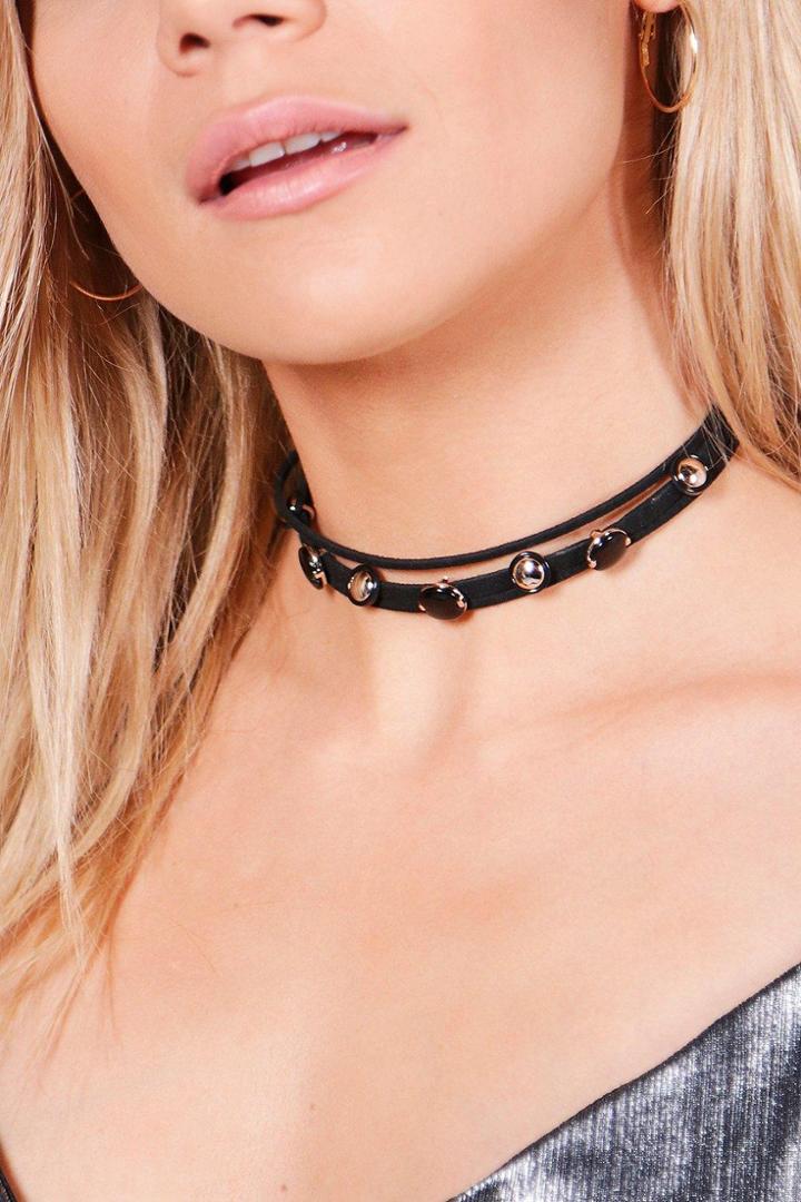Boohoo Sophia Black Faux Pearl Embellished Choker Black