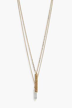 Boohoo Semi-precious Moonstone Layered Necklace