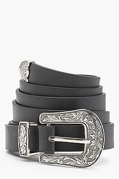 Boohoo Plus Olivia Western Buckle Belt