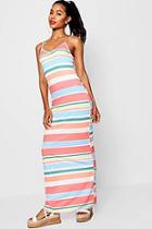Boohoo Striped Strappy Jersey Maxi Dress