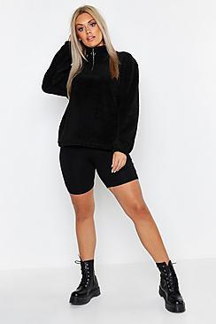 Boohoo Plus Borg Zip Through Hoody