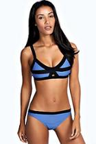 Boohoo Haiti Contrast Trim Cut Out Front Bikini
