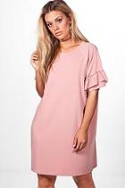 Boohoo Plus Katy Frill Detail T-shirt Dress