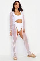 Boohoo Premium Pearl Embellished Beach Kimono