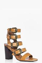 Boohoo Sarah Multi Buckle Gladiator Flared Heel