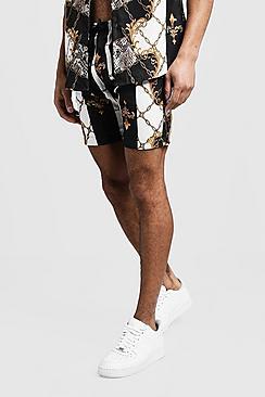 Boohoo Baroque Chain Mid Length Short